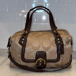 Coach Bag Purse Handbag Vintage Campbell Signature Logo Satchel Bag 2 Pocketbook